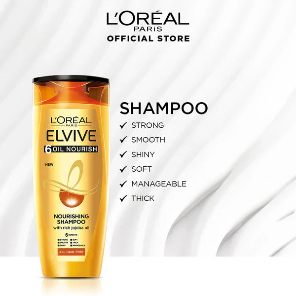 L'Oreal Paris Elvive 6 Oil Nourish Shampoo 360 Ml - For Dull & Dry Hair